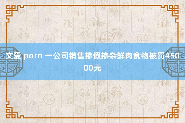 文爱 porn 一公司销售掺假掺杂鲜肉食物被罚45000元