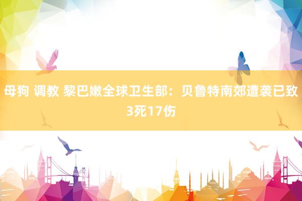 母狗 调教 黎巴嫩全球卫生部：贝鲁特南郊遭袭已致3死17伤