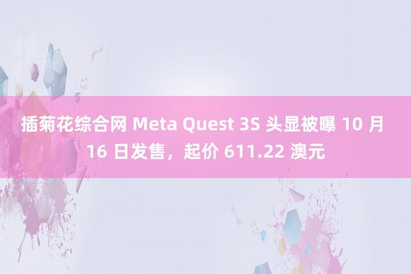 插菊花综合网 Meta Quest 3S 头显被曝 10 月 16 日发售，起价 611.22 澳元