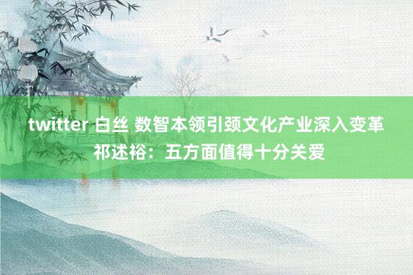 twitter 白丝 数智本领引颈文化产业深入变革 祁述裕：五方面值得十分关爱