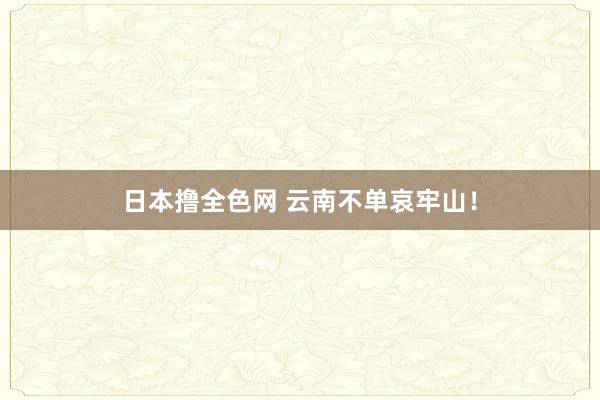 日本撸全色网 云南不单哀牢山！