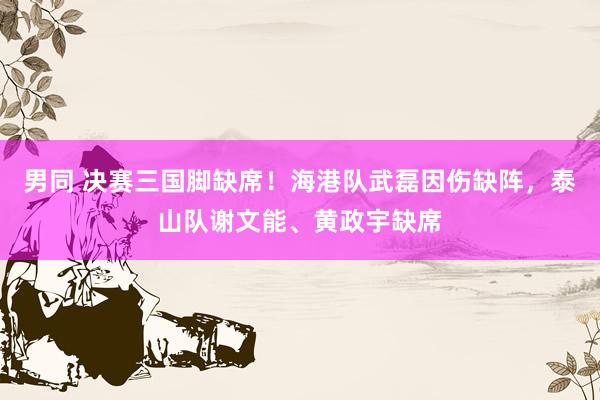 男同 决赛三国脚缺席！海港队武磊因伤缺阵，泰山队谢文能、黄政宇缺席