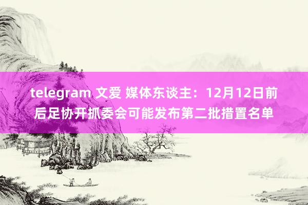 telegram 文爱 媒体东谈主：12月12日前后足协开抓委会可能发布第二批措置名单