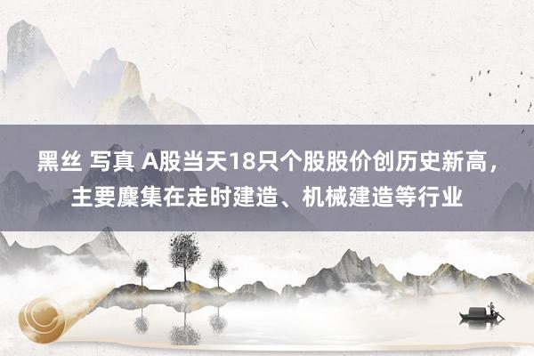 黑丝 写真 A股当天18只个股股价创历史新高,主要麇集在走时建造、机械建造等行业
