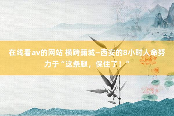 在线看av的网站 横跨蒲城—西安的8小时人命努力于“这条腿，保住了！”