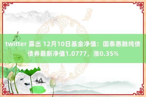 twitter 露出 12月10日基金净值：国泰惠融纯债债券最新净值1.0777，涨0.35%