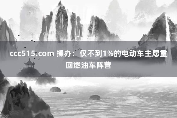 ccc515.com 操办：仅不到1%的电动车主愿重回燃油车阵营