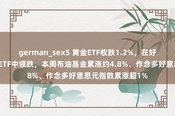 german_sex5 黄金ETF收跌1.2%，在好意思股大类财富类ETF中领跌，本周布油基金累涨约4.8%、作念多好意思元指数累涨超1%