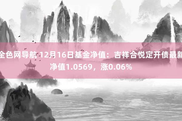 全色网导航 12月16日基金净值：吉祥合悦定开债最新净值1.0569，涨0.06%