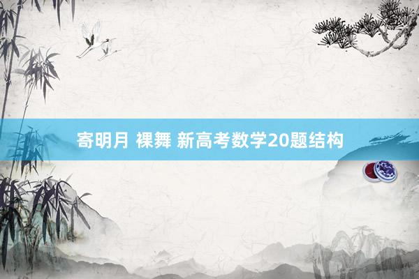 寄明月 裸舞 新高考数学20题结构