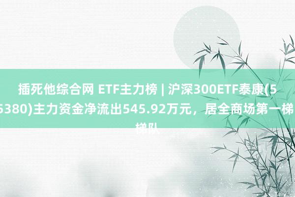 插死他综合网 ETF主力榜 | 沪深300ETF泰康(515380)主力资金净流出545.92万元，居全商场第一梯队