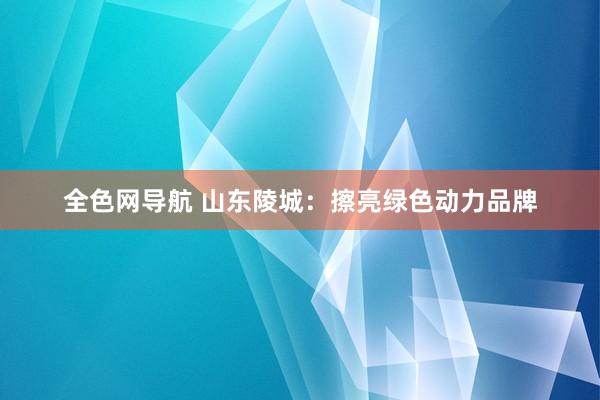 全色网导航 山东陵城：擦亮绿色动力品牌