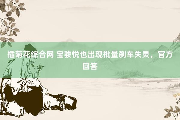 插菊花综合网 宝骏悦也出现批量刹车失灵，官方回答