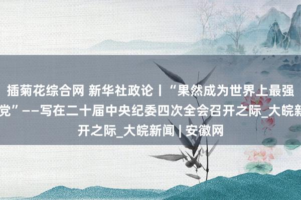 插菊花综合网 新华社政论丨“果然成为世界上最强盛的一个政党”——写在二十届中央纪委四次全会召开之际_大皖新闻 | 安徽网
