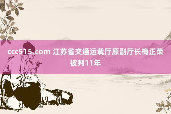 ccc515.com 江苏省交通运载厅原副厅长梅正荣被判11年