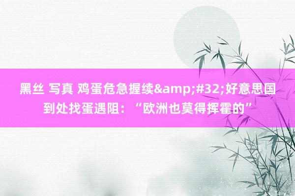 黑丝 写真 鸡蛋危急握续&#32;好意思国到处找蛋遇阻：“欧洲也莫得挥霍的”