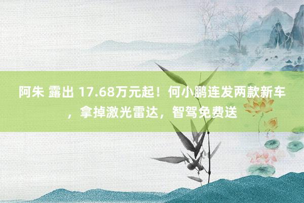 阿朱 露出 17.68万元起！何小鹏连发两款新车，拿掉激光雷达，智驾免费送