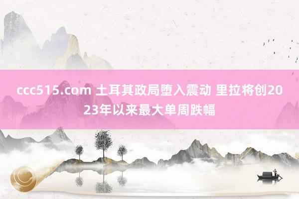 ccc515.com 土耳其政局堕入震动 里拉将创2023年以来最大单周跌幅