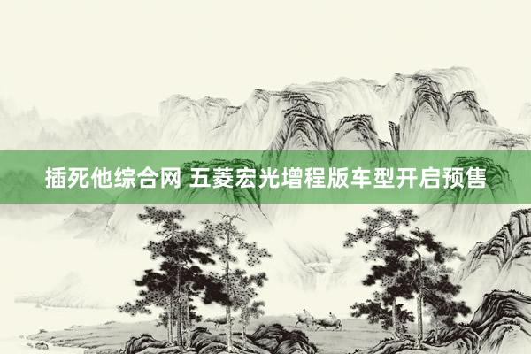 插死他综合网 五菱宏光增程版车型开启预售