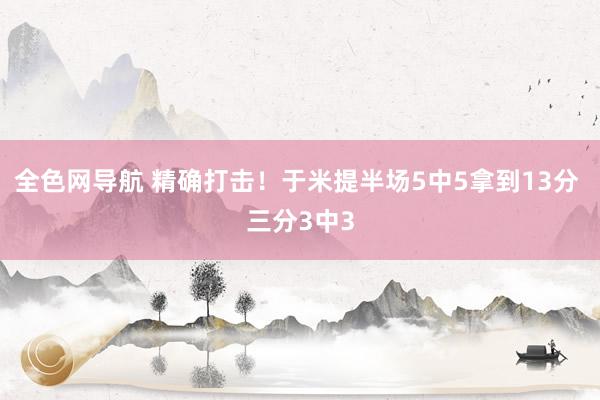 全色网导航 精确打击！于米提半场5中5拿到13分 三分3中3