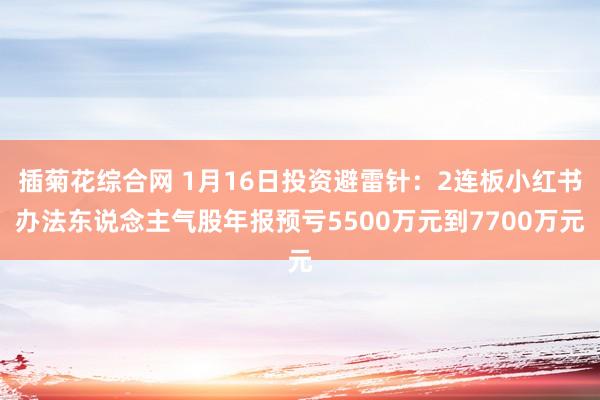 插菊花综合网 1月16日投资避雷针：2连板小红书办法东说念主气股年报预亏5500万元到7700万元