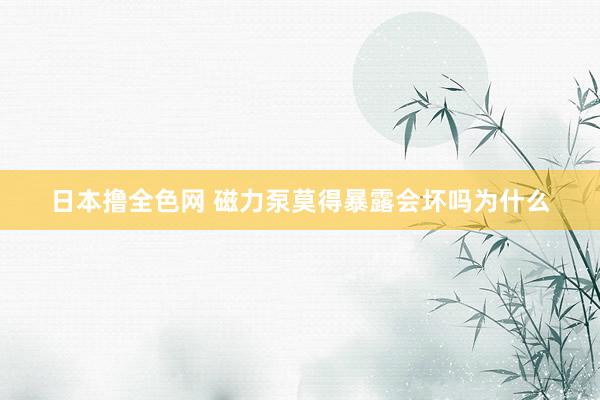 日本撸全色网 磁力泵莫得暴露会坏吗为什么