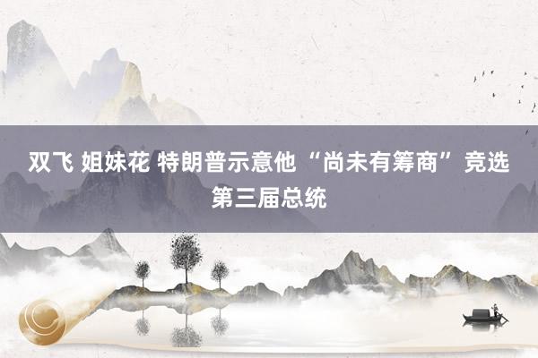 双飞 姐妹花 特朗普示意他 “尚未有筹商” 竞选第三届总统