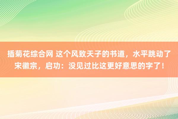插菊花综合网 这个风致天子的书道，水平跳动了宋徽宗，启功：没见过比这更好意思的字了！